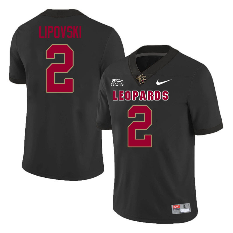 Lafayette Leopards #2 Daniel Lipovski College Football Jerseys,Uniforms-Black